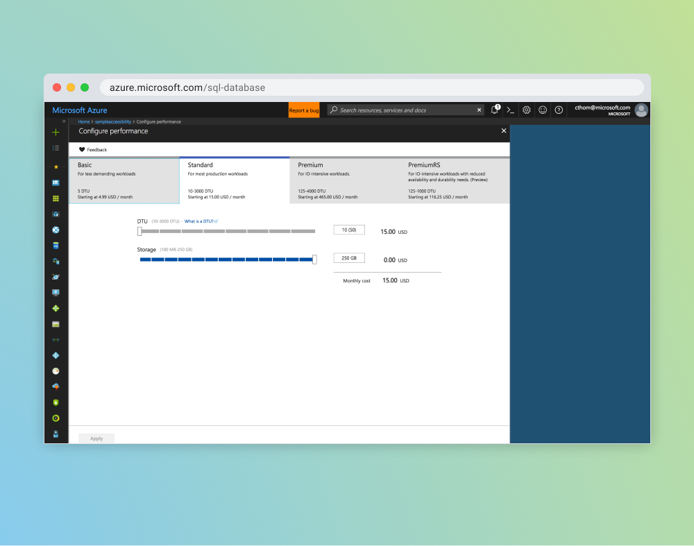 Azure SQL Database Resources & Pricing
