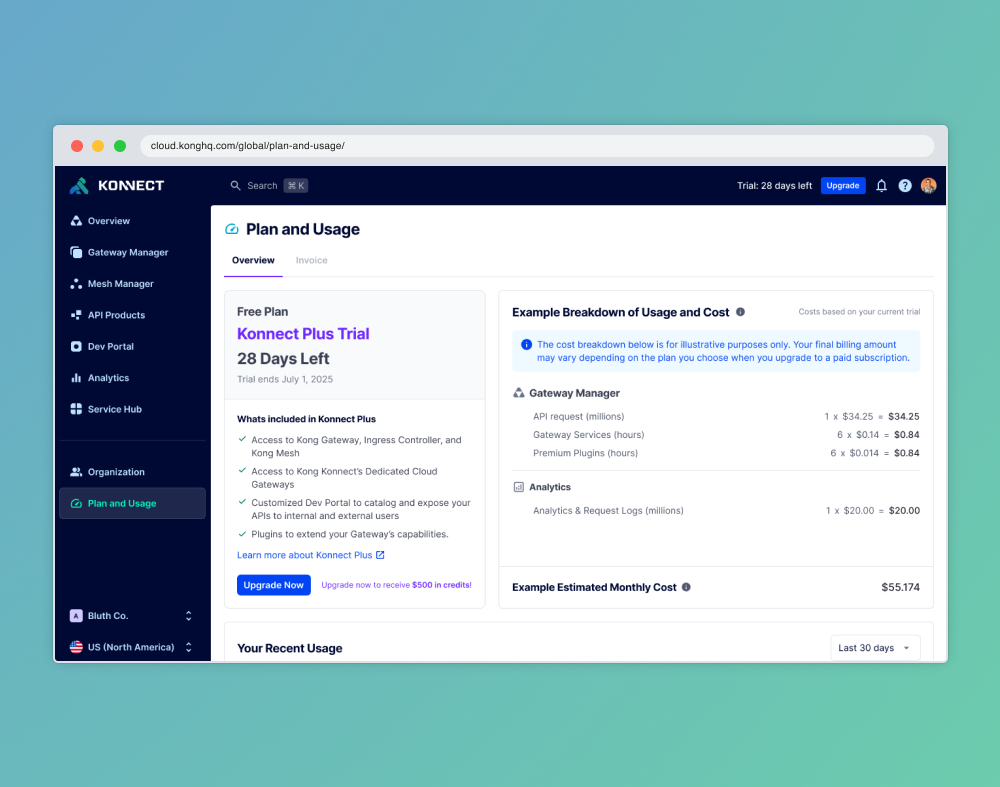 Kong: Konnect Plus trial