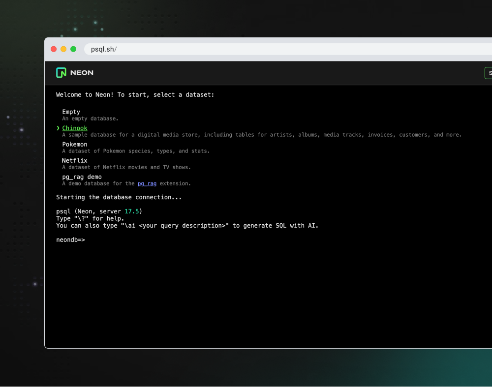 Neon: Instant Postgres Playground